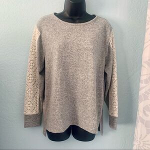 Flora Nikrooz Gray Fleece Pullover Sweatshirt Size Medium